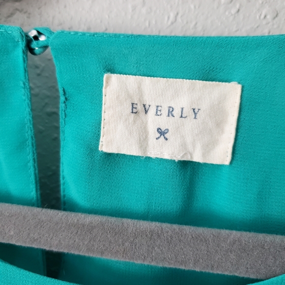 Everly Sheer Semi Casual Tank Teal - Picture 3 of 5